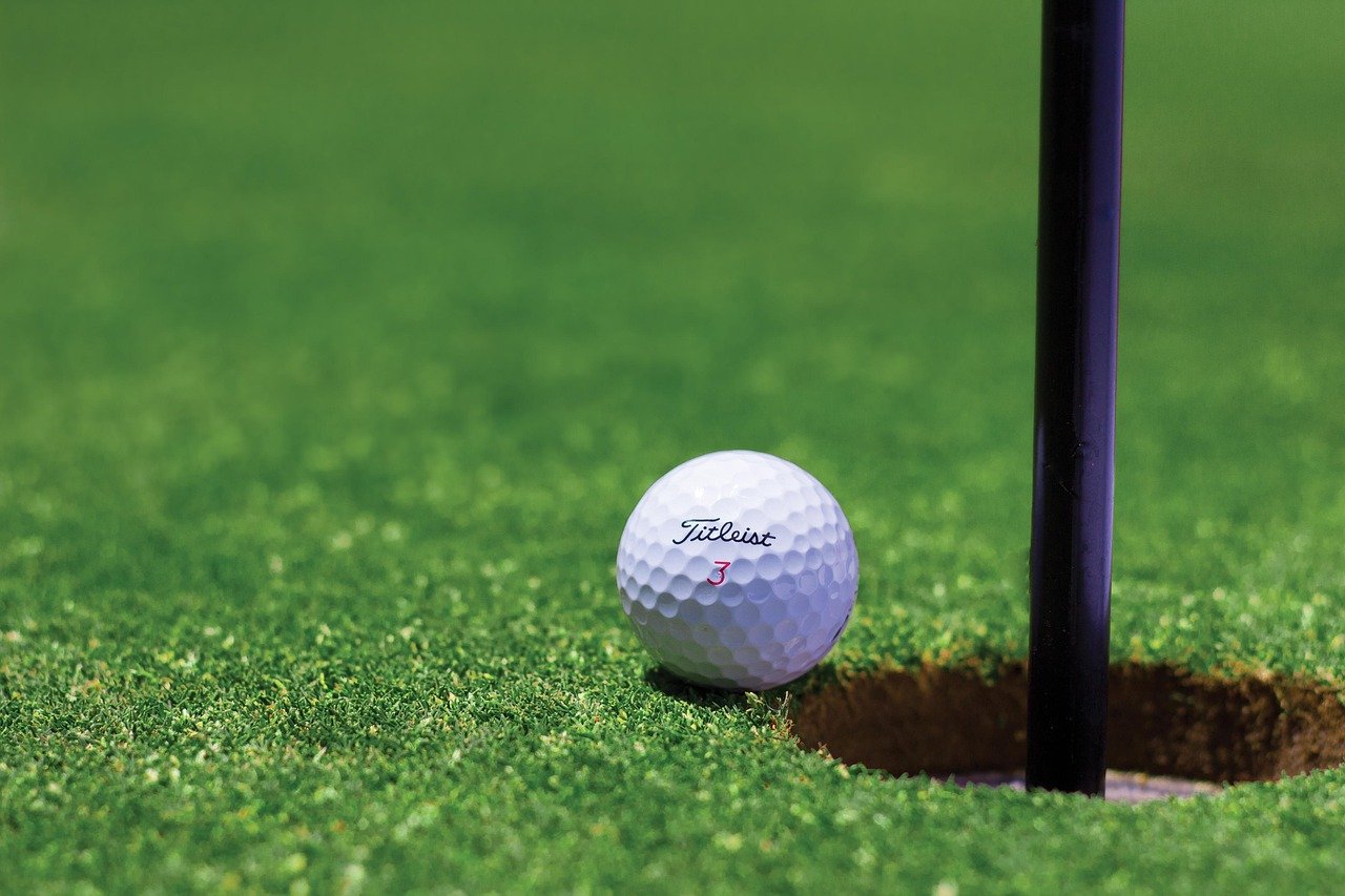 golf, golf ball, hole, golf course, field, grass, sport, ground, ball, nature, green, game, competition, outdoors, golfer, tournament, hobby, play, practice, golfing, golf field, flag stick